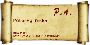 Péterfy Andor névjegykártya