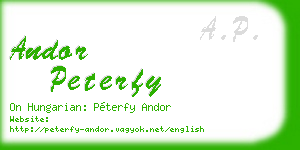 andor peterfy business card