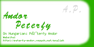 andor peterfy business card